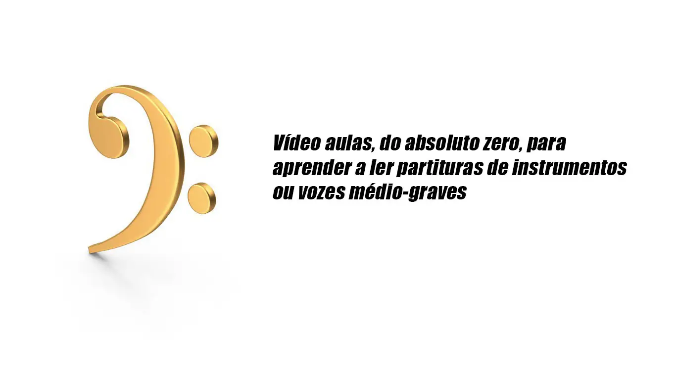 Símbolos da clave de sol e da clave de fá em dourado