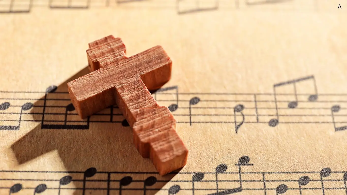 Partitura de hino para estudo de teoria musical